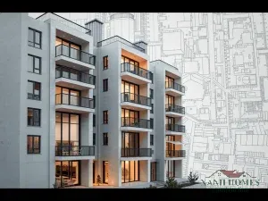 Kiến trúc nhà chung cư mini nhiều tầng với bản vẽ thiết kế chi tiết, ánh sáng tự nhiên, phong cách kiến trúc hiện đại