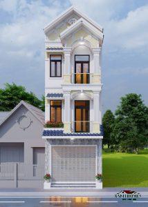 Mẫu Thiết Kế Nhà Ống Tân Cổ Điển 3 Tầng 4.5×17.25m Có Gara Ô Tô Tiện Nghi