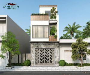 Mẫu Thiết Kế Nhà Ống 3 Tầng Hiện Đại 4.5×17.6m Xu Hướng Kiến Trúc Xanh Tối Giản Độc Bản